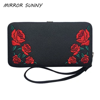 MIRROR SUNNY Fashion embroidery women cellphone wallet flower lady wristlet purse female cellphone bag card holder
MIRROR SUNNY Fashion embroidery women cellphone wallet flower lady wristlet purse female cellphone bag card holder