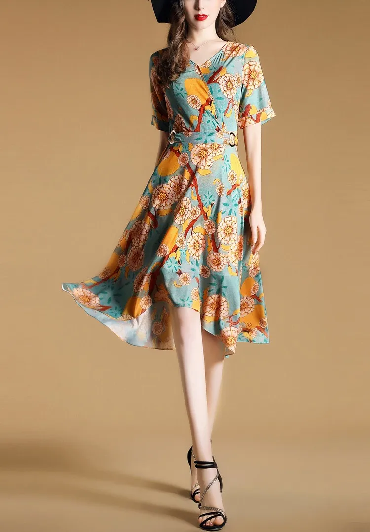 2017 Fashion Summer V-Neck High Quality Sexy Asymmetrical Print Dress Elegant Dresses Party Dress
2017 Fashion Summer V-Neck High Quality Sexy Asymmetrical Print Dress Elegant Dresses Party Dress