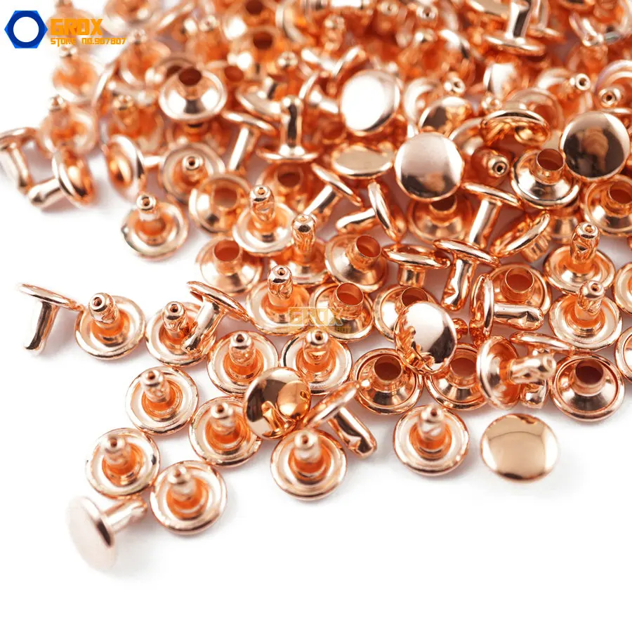 350 set 8*6mm Rose Gold Double Cap Round Rapid Rivet Punk Rock Leathercraft Rivet
350 set 8*6mm Rose Gold Double Cap Round Rapid Rivet Punk Rock Leathercraft Rivet