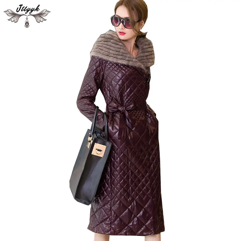 Winter Coat Women Genuine Leather Jacket Parka 2018 Plus Size Warm Thick Natural Water Mink Fur Collar Duck Down Coats Women 740
Winter Coat Women Genuine Leather Jacket Parka 2018 Plus Size Warm Thick Natural Water Mink Fur Collar Duck Down Coats Women 740