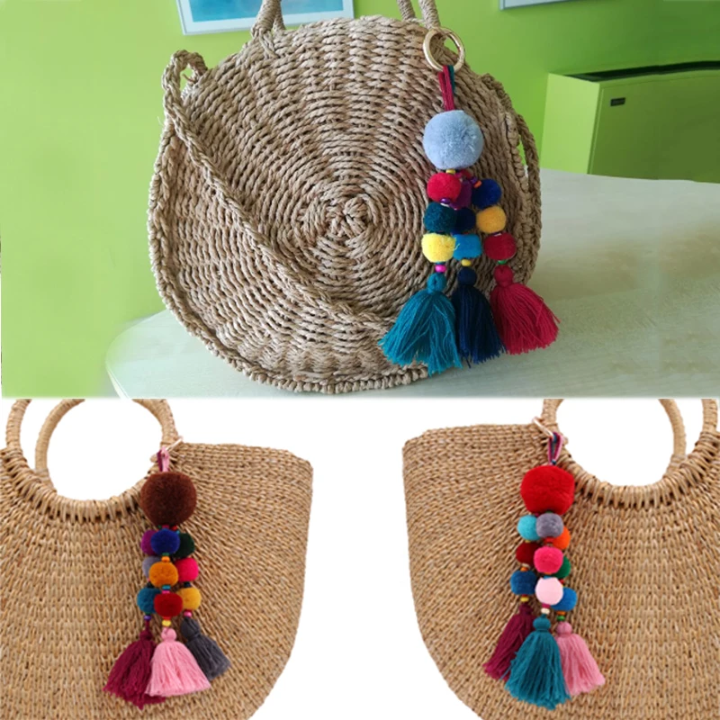 1PC Bag Hanging Pendant Decoration Bohemian Style Venonat Tassel 6 Colors 2018 New Arrival Woolen Yarn Wood Beads Key Chain
1PC Bag Hanging Pendant Decoration Bohemian Style Venonat Tassel 6 Colors 2018 New Arrival Woolen Yarn Wood Beads Key Chain