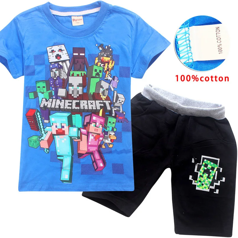 Children's Sportswear Boys Casual Wear Sets Minecraft Clothing Sports Set Girls Teen Short Sleeve Shirt Set
Children's Sportswear Boys Casual Wear Sets Minecraft Clothing Sports Set Girls Teen Short Sleeve Shirt Set