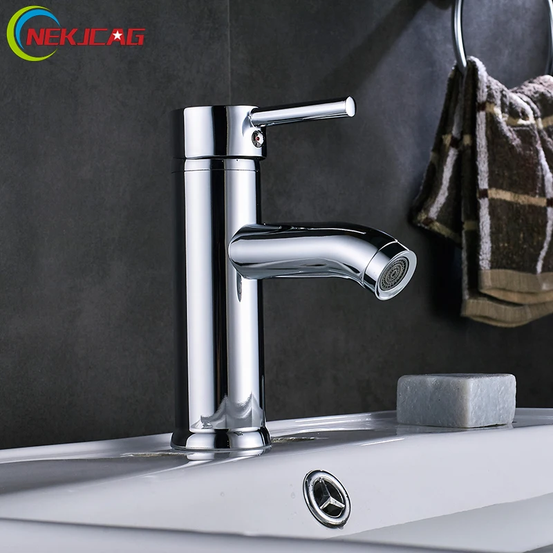 Bathroom Basin Faucet Single Handle Faucet Chrome Nickel Hot and Cold Mixer Tap