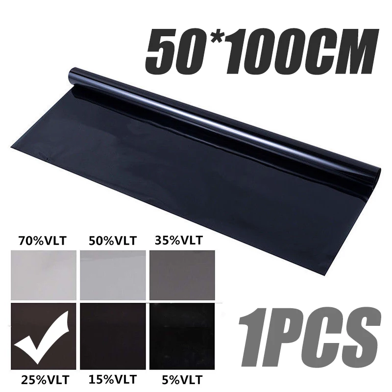New Arrival 1pc 50*100CM VLT 25% Black Glass Window Tint Shade Film Auto Car Light Sticker Roll 90% Anti-UV for Car House
New Arrival 1pc 50*100CM VLT 25% Black Glass Window Tint Shade Film Auto Car Light Sticker Roll 90% Anti-UV for Car House