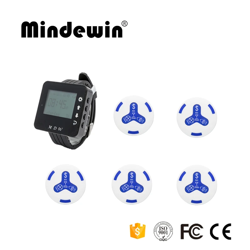 Mindewin New Restaurant Bar Wireless Call Paging System 1pc Watch Receiver Host +5pcs Transmitter Button Restaurant Equipment
Mindewin New Restaurant Bar Wireless Call Paging System 1pc Watch Receiver Host +5pcs Transmitter Button Restaurant Equipment