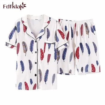 Fdfklak New Short sleeve cotton pajamas women casual sleepwear pijamas set two piece nightwear pyjamas women pijama feminino
Fdfklak New Short sleeve cotton pajamas women casual sleepwear pijamas set two piece nightwear pyjamas women pijama feminino