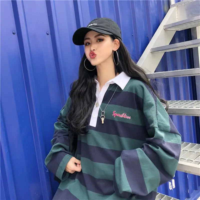 2019 New Spring Fashion Women T-Shirt Embroidered Letters Loose Striped Top Tees Plus Size Long Sleeve Casual For Female
2019 New Spring Fashion Women T-Shirt Embroidered Letters Loose Striped Top Tees Plus Size Long Sleeve Casual For Female