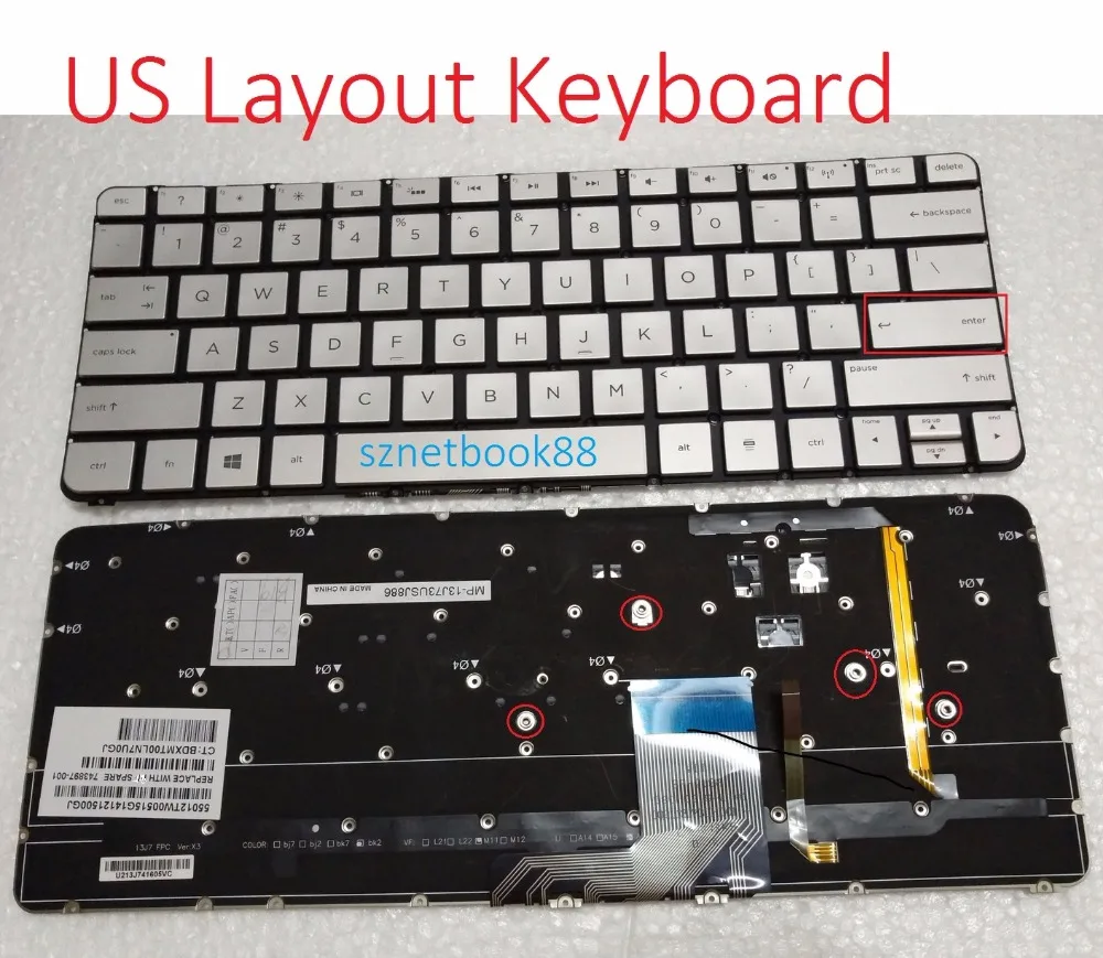 free shipping New US keyboard For HP Spectre 13T-3000 13-3000 13-3000ed 13-3000ee 13-3018CA Silver Backlit Keyboard 743897-001
free shipping New US keyboard For HP Spectre 13T-3000 13-3000 13-3000ed 13-3000ee 13-3018CA Silver Backlit Keyboard 743897-001