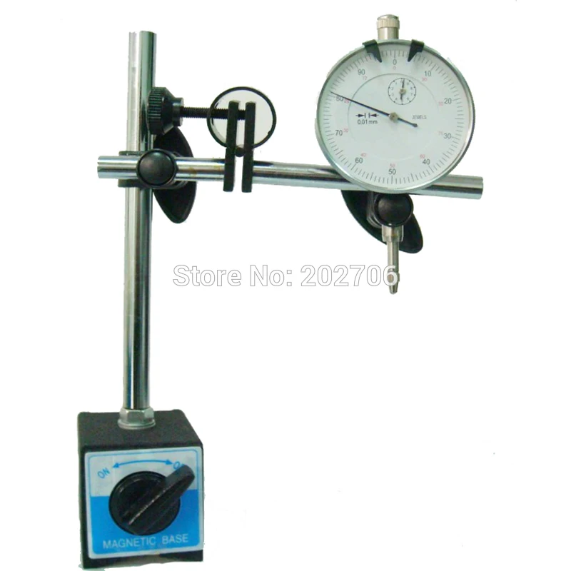 Магнитная подставка с точной регулировкой и циферблатным индикатором 0-10 мм