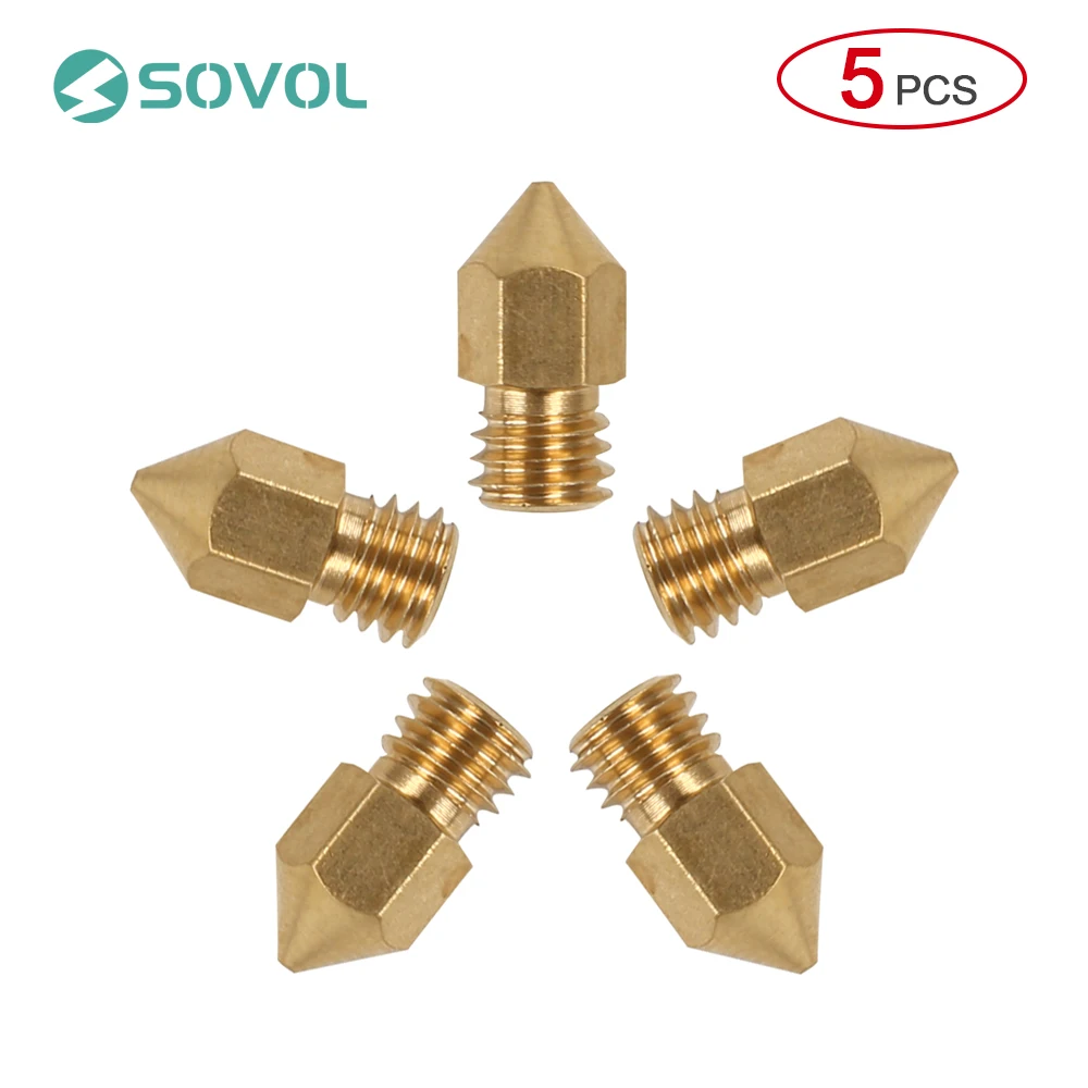 5Pcs/lot Brass MK8 Extruder Nozzle Print Head 0.2/0.3/0.4/0.5/0.6/0.8 mm For 1.75mm Filament For SV01 Creality Ender/CR Series
5Pcs/lot Brass MK8 Extruder Nozzle Print Head 0.2/0.3/0.4/0.5/0.6/0.8 mm For 1.75mm Filament For SV01 Creality Ender/CR Series
