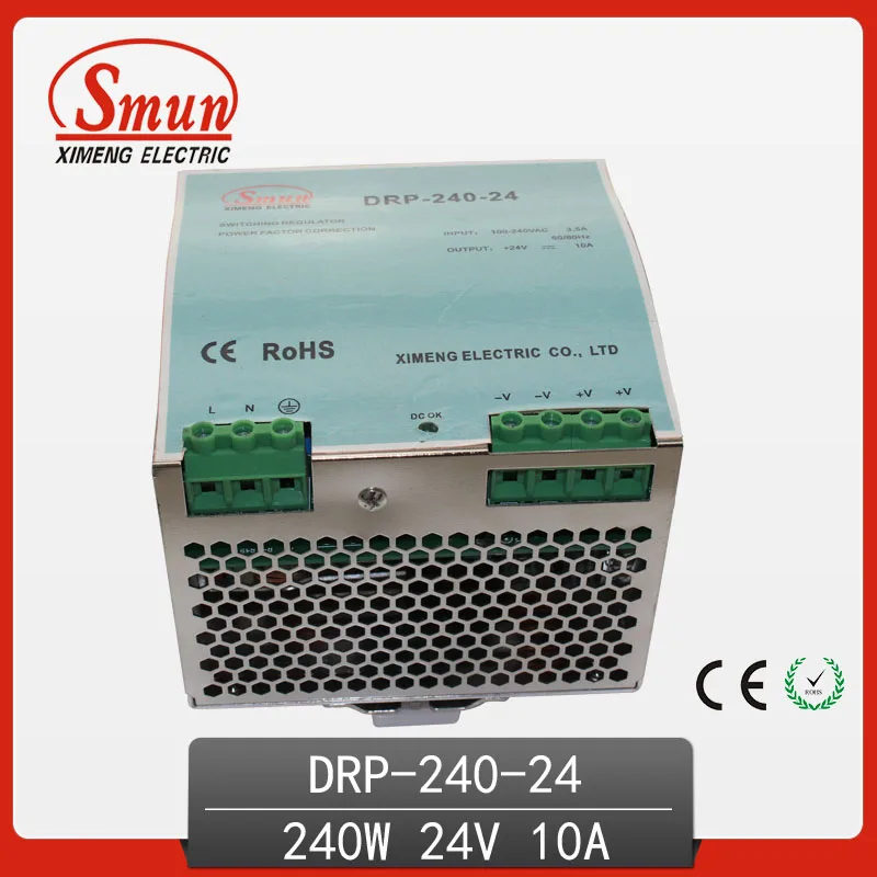

DRP-240-24 240W 24V 10A Single Output AC-DC Industrial Din Rail Switching Power Supply