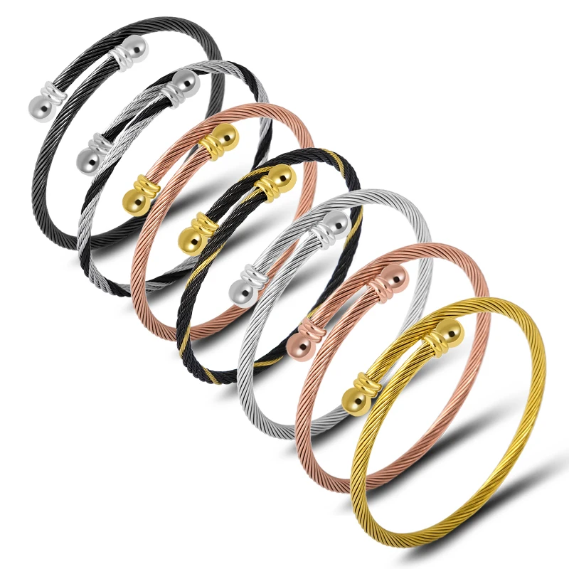Punk Twisted Cable Wire Jewelry Set Stainless Steel Charm Love Bangle & Rings For Women Jewelry Set Adjustable Size
Punk Twisted Cable Wire Jewelry Set Stainless Steel Charm Love Bangle & Rings For Women Jewelry Set Adjustable Size