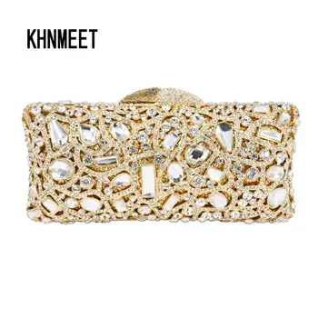 Golden Grey Diamond Handbag Luxury Crystal Evening Clutches Bag with Chain banquet bag Holiday Cocktail Dinner bag SC039
Golden Grey Diamond Handbag Luxury Crystal Evening Clutches Bag with Chain banquet bag Holiday Cocktail Dinner bag SC039