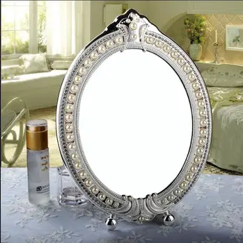 European style desktop mirror embossed jewelry pearl-inlayed espelho decorative metal frame table decorative mirrors 336A
European style desktop mirror embossed jewelry pearl-inlayed espelho decorative metal frame table decorative mirrors 336A