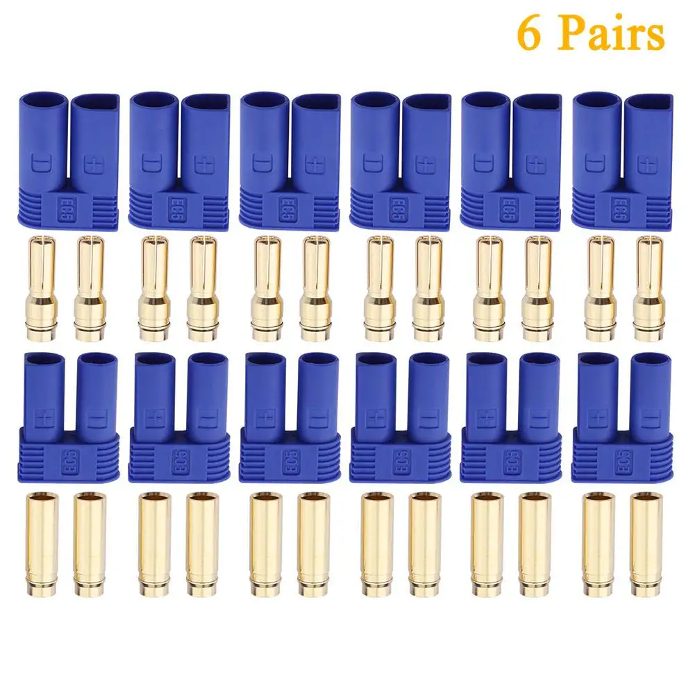 

1 Pair EC5 Banana Plug Connectors Female Male 5.0mm Gold Bullet Connector For RC ESC LIPO Battery Device Electric Motor