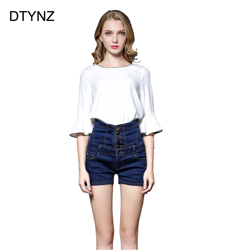 DTYNZ Jeans Pants Women Casual Slim Button Pencil Girls Denim Shorts Pant High Waist Summer Autumn Plus Size Hot pants Lace Up
DTYNZ Jeans Pants Women Casual Slim Button Pencil Girls Denim Shorts Pant High Waist Summer Autumn Plus Size Hot pants Lace Up