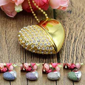 Gold silver 6 Colour crystal love Heart 4GB 8GB 16GB USB Flash Drive 32GB pen drive
Gold silver 6 Colour crystal love Heart 4GB 8GB 16GB USB Flash Drive 32GB pen drive
