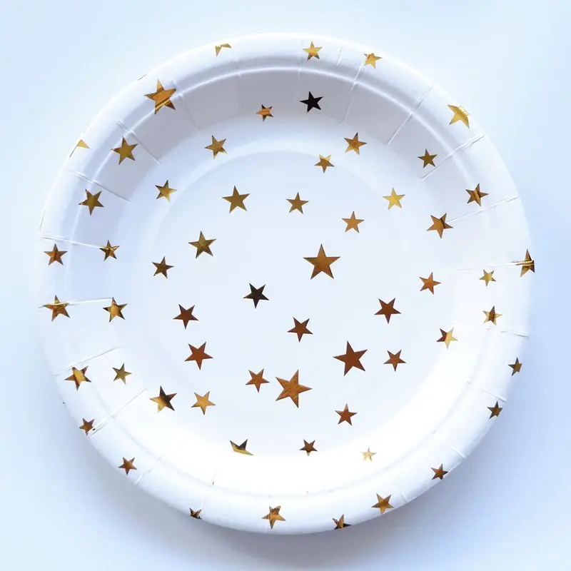 10pcs/lot Gold Foil Star Disposable Tableware Party Paper Plates Cups Baby Shower Favor Paper Drinking Straws Wedding Supplies
10pcs/lot Gold Foil Star Disposable Tableware Party Paper Plates Cups Baby Shower Favor Paper Drinking Straws Wedding Supplies