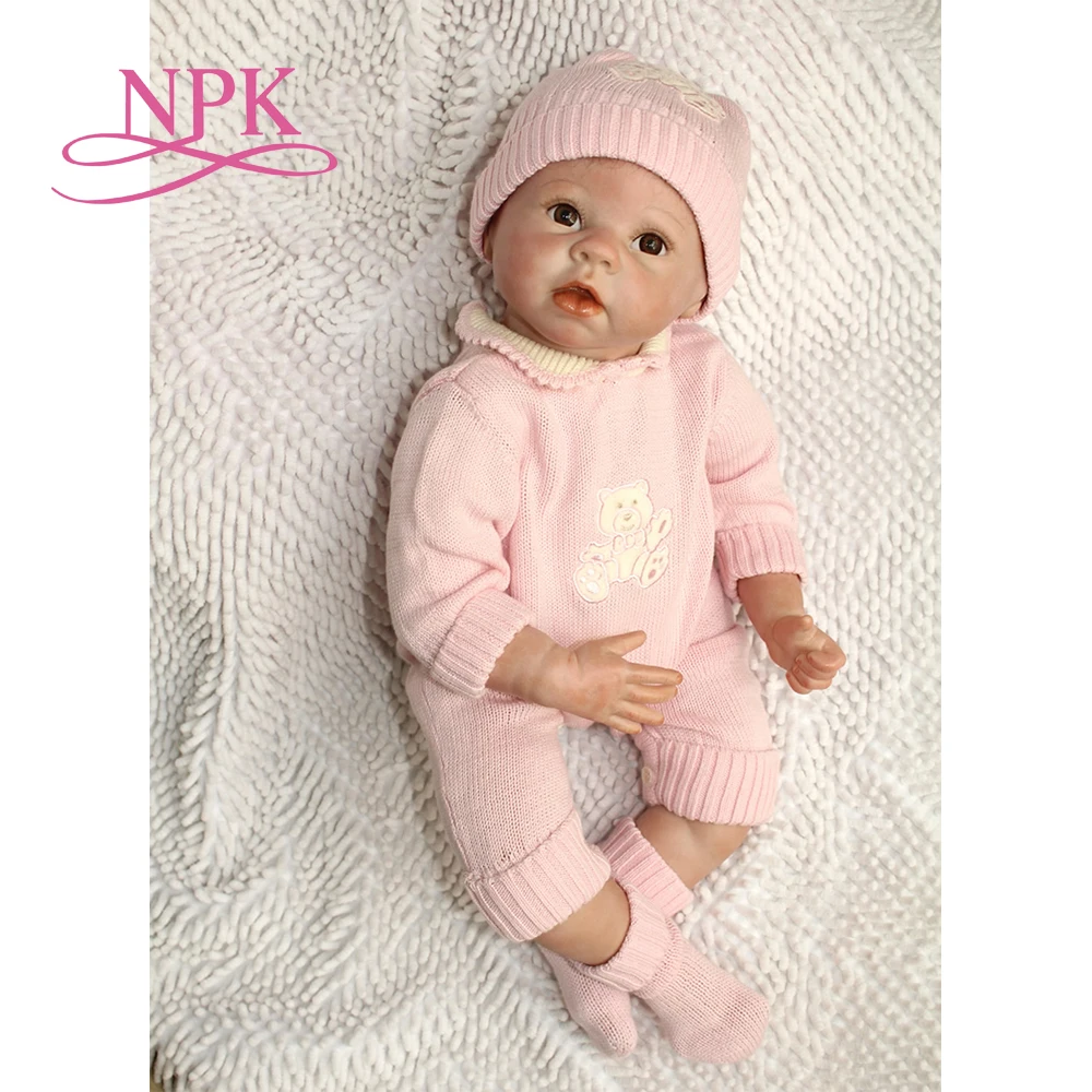Фото Кукла реборн NPK силиконовая Реалистичная кукла-младенец 22 дюйма ручная работа
