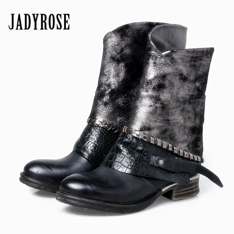 Jady Rose Black Women Ankle Boots Genuine Leather Side Zipper Autumn Flat Booties Rubber Platform Riding Boots Botines Mujer
Jady Rose Black Women Ankle Boots Genuine Leather Side Zipper Autumn Flat Booties Rubber Platform Riding Boots Botines Mujer