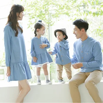 Family Matching Clothes New 2018 Autumn Spring Mom and Daughter Denim Dress Father and Son Shirt Cotton Matching Outfits QZ074
Family Matching Clothes New 2018 Autumn Spring Mom and Daughter Denim Dress Father and Son Shirt Cotton Matching Outfits QZ074