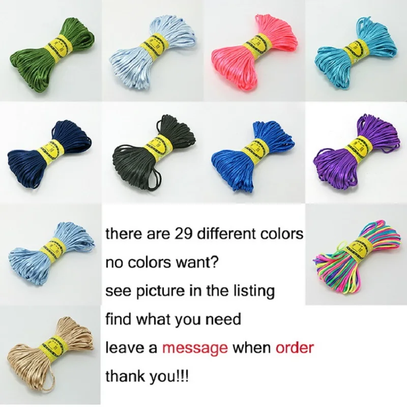 20Meters (2MM) Soft Satin Rattail Silk Macrame Cord Nylon Kumihimo Shamballa For DIY Handicraft Tool Hand Stitching Thread
20Meters (2MM) Soft Satin Rattail Silk Macrame Cord Nylon Kumihimo Shamballa For DIY Handicraft Tool Hand Stitching Thread