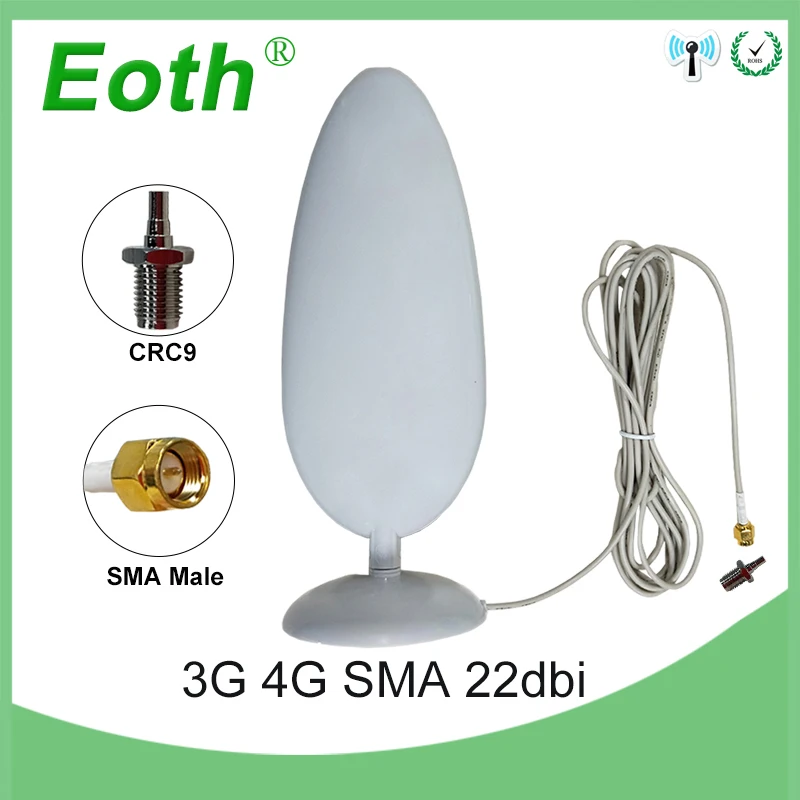 5pcs 3G 4G LTE Antenna SMA Male CRC9 Connector 22dBi 2.8m Cable antena for lte repeater + 1*CRC9 connector Modem Router | Мобильные