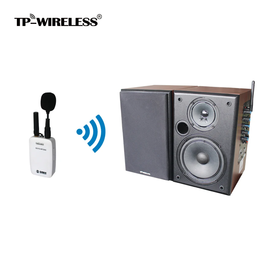 

TP-WIRELESS 2.4GHz Classroom Speaker System Teaching Wireless Microphone and Brown Speaker for Classroom /Church/Conference Room