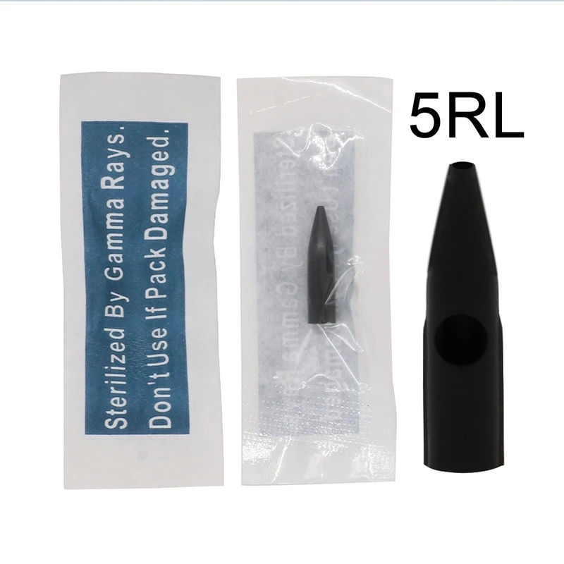 100pcs 3RL Disposable Black Permanent Makeup Needle Plastic Nozzle Tips for Eyebrow Tattoo Machine Dragon Mosaic Merlin (2)