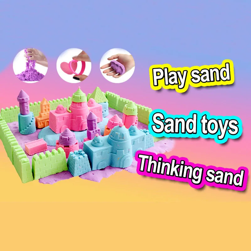 

100g Coloured Play sand for children Non-toxic and environmentally friendly moulding of ultra-light clay rubber mud with moulds