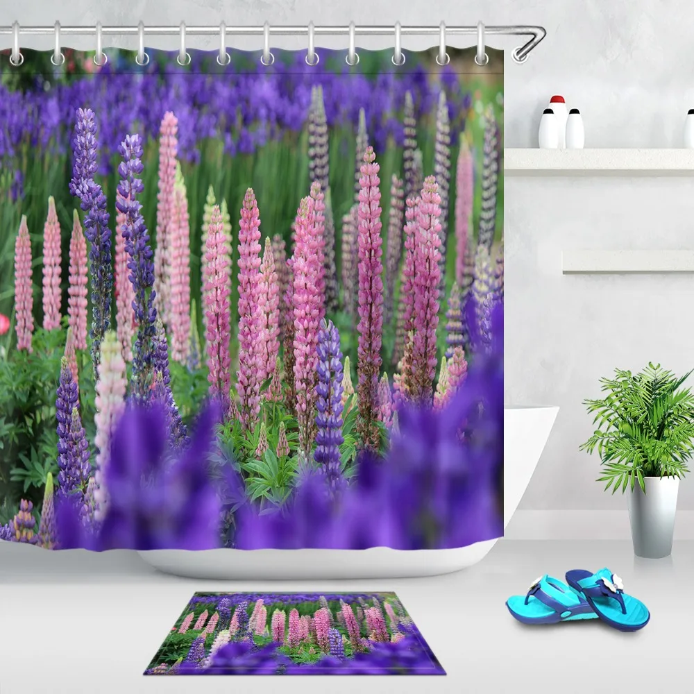 LB 180*180 Lavender Extra Long Waterproof Shower Curtain Liner Flower with Mat Set Bathroom Polyester Fabric For Bathtub Decor
LB 180*180 Lavender Extra Long Waterproof Shower Curtain Liner Flower with Mat Set Bathroom Polyester Fabric For Bathtub Decor