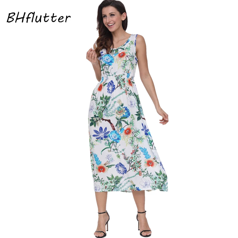 BHflutter 2018 Fashion Women Dress New Style Floral Print Cotton Summer Dress Elastic Waist Sleeveless Beach Boho Casual Dress
BHflutter 2018 Fashion Women Dress New Style Floral Print Cotton Summer Dress Elastic Waist Sleeveless Beach Boho Casual Dress