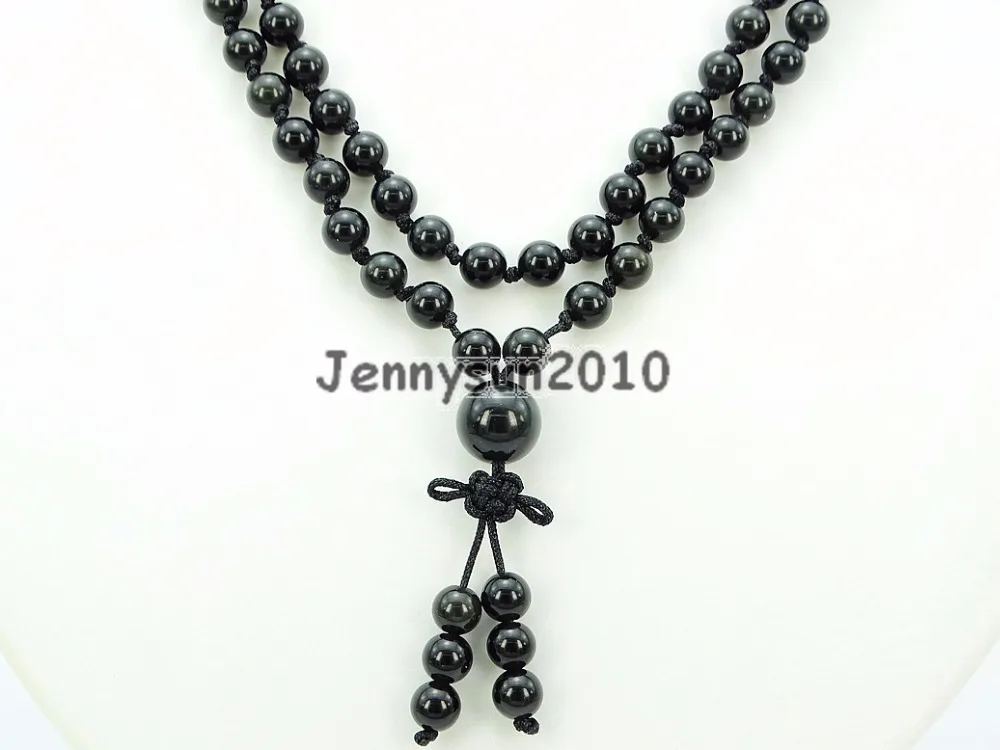 Natural Black Obsidian 6mm Gems Stone Buddhist 108 Beads Prayer Mala Knot Necklace Multi-Purpose 5Strands/Pack
Natural Black Obsidian 6mm Gems Stone Buddhist 108 Beads Prayer Mala Knot Necklace Multi-Purpose 5Strands/Pack