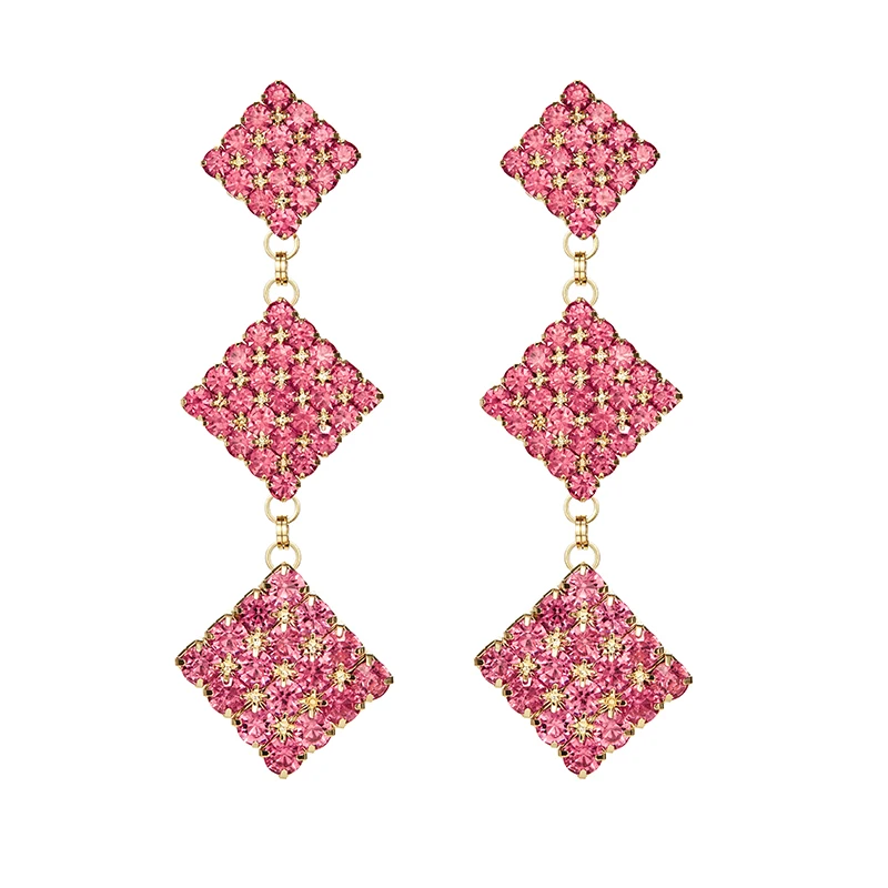 Private custom-made pink precious gem Rectangular Earrings with feminine temperament Earrings
Private custom-made pink precious gem Rectangular Earrings with feminine temperament Earrings