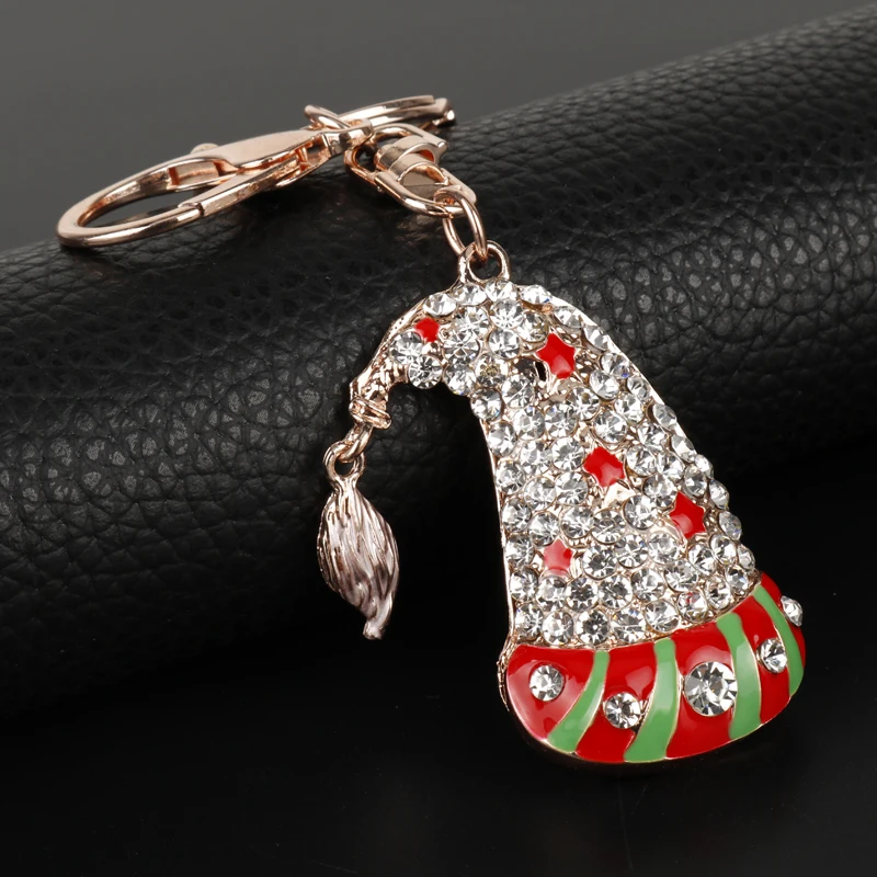Unique Enamel Christmas Decoration Key Chains Crystal Christmas Hat Pendant Keychain Purse Bags Car Key Holder New Year Gift
Unique Enamel Christmas Decoration Key Chains Crystal Christmas Hat Pendant Keychain Purse Bags Car Key Holder New Year Gift
