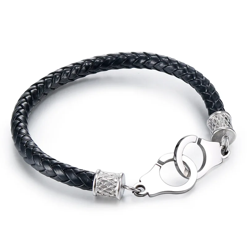 Handcuff Bracelet 316L Stainless Steel Black Leather Men Bracelet 22cm Fashion Cool Jewelry
Handcuff Bracelet 316L Stainless Steel Black Leather Men Bracelet 22cm Fashion Cool Jewelry