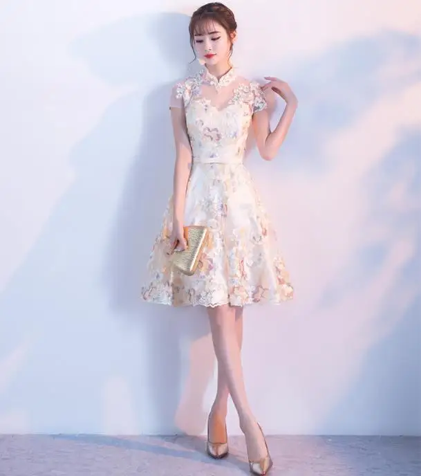 Improved version Cheongsam 2020 new summer girl Chinese style daily short Chinese dress dress embroidery 
Improved version Cheongsam 2020 new summer girl Chinese style daily short Chinese dress dress embroidery