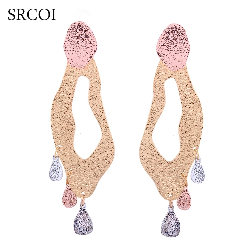 SRCOI Fashion Ladies Irregular Geometic Earrings Personality Metal Water Drop Metal Statement Earrings For Women Long Brincos
SRCOI Fashion Ladies Irregular Geometic Earrings Personality Metal Water Drop Metal Statement Earrings For Women Long Brincos