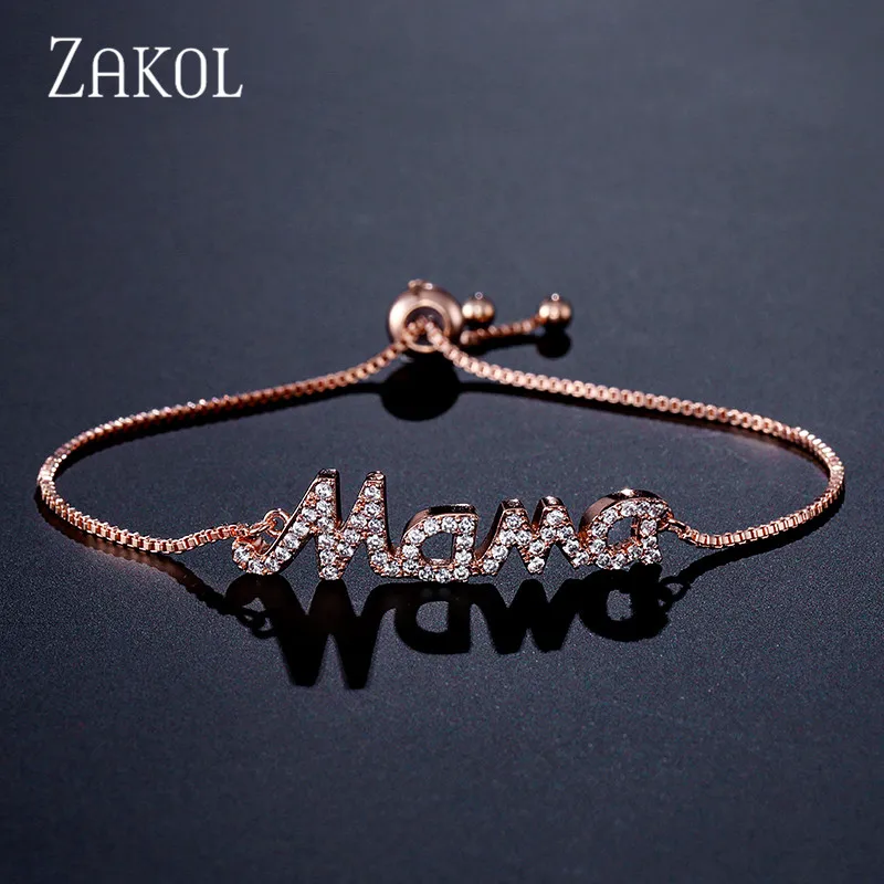 ZAKOL New Fashion "Mama" Charm Bracelet For Women Bracelet & Bangle Adjustable Pulseras Mujer Micro Pave CZ Jewelry FSBP2045
ZAKOL New Fashion "Mama" Charm Bracelet For Women Bracelet & Bangle Adjustable Pulseras Mujer Micro Pave CZ Jewelry FSBP2045
