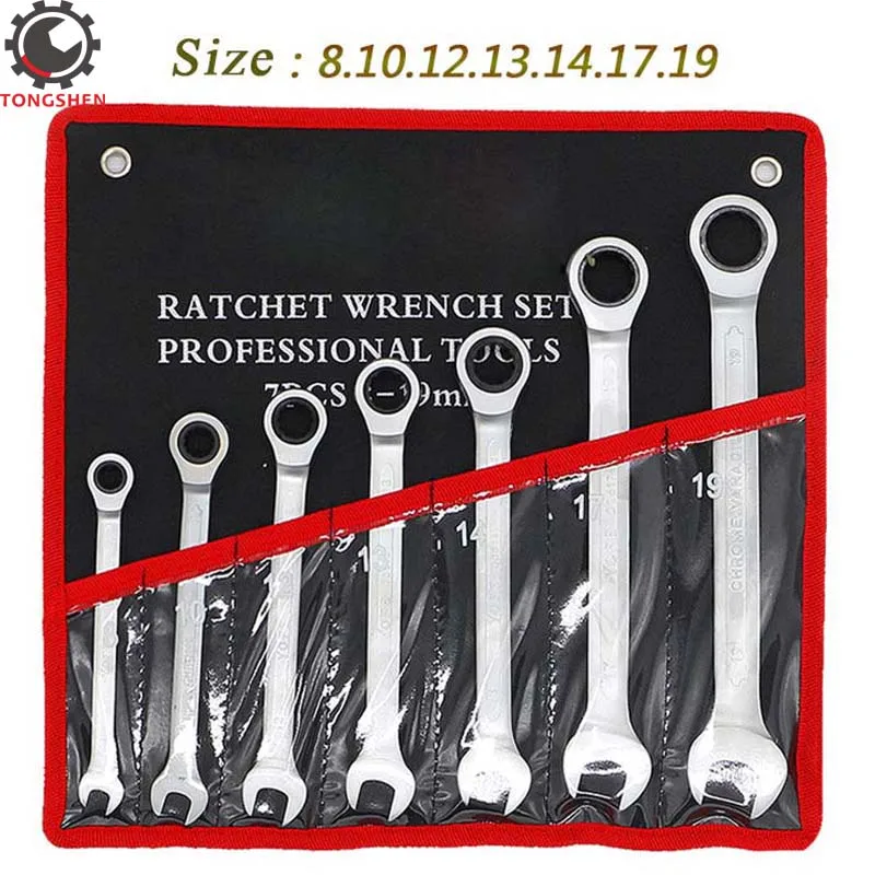7Pcs 8-19mm Ratcheting Combination Ratcheting wrench Spanner Hand Tool A Set of Key Torque Gear Socket Universal Tools
7Pcs 8-19mm Ratcheting Combination Ratcheting wrench Spanner Hand Tool A Set of Key Torque Gear Socket Universal Tools