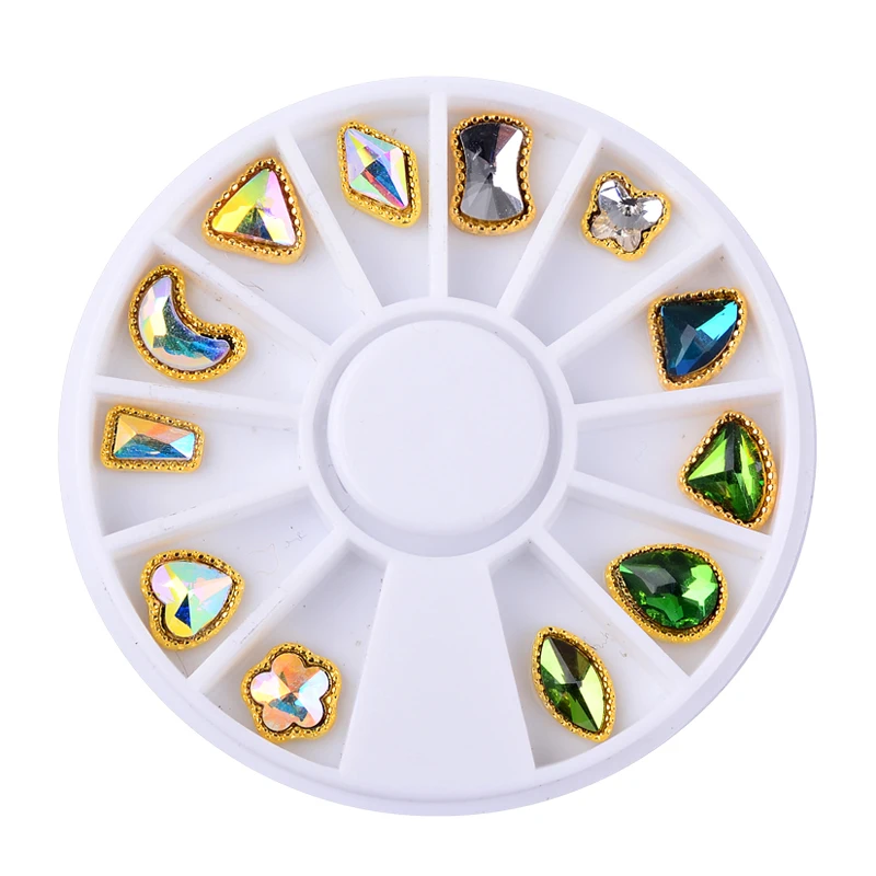 12pcs/set Glitter Charm Alloy Nail Art Rhinestone Wheel 3d Mix Designs Nail Jewelry Accessories Decorations
12pcs/set Glitter Charm Alloy Nail Art Rhinestone Wheel 3d Mix Designs Nail Jewelry Accessories Decorations