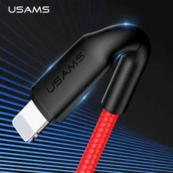USB-кабель USAMS SR для iPhone 5, 6, 7, 8, X, с нейлоновой оплеткой, поддерживает быструю зарядку