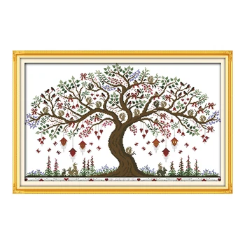 Joy Sunday embroidery crossstitch kits Love tree DMC14CT11CT cottonfabric needlework livingroom painting factory wholesale
Joy Sunday embroidery crossstitch kits Love tree DMC14CT11CT cottonfabric needlework livingroom painting factory wholesale