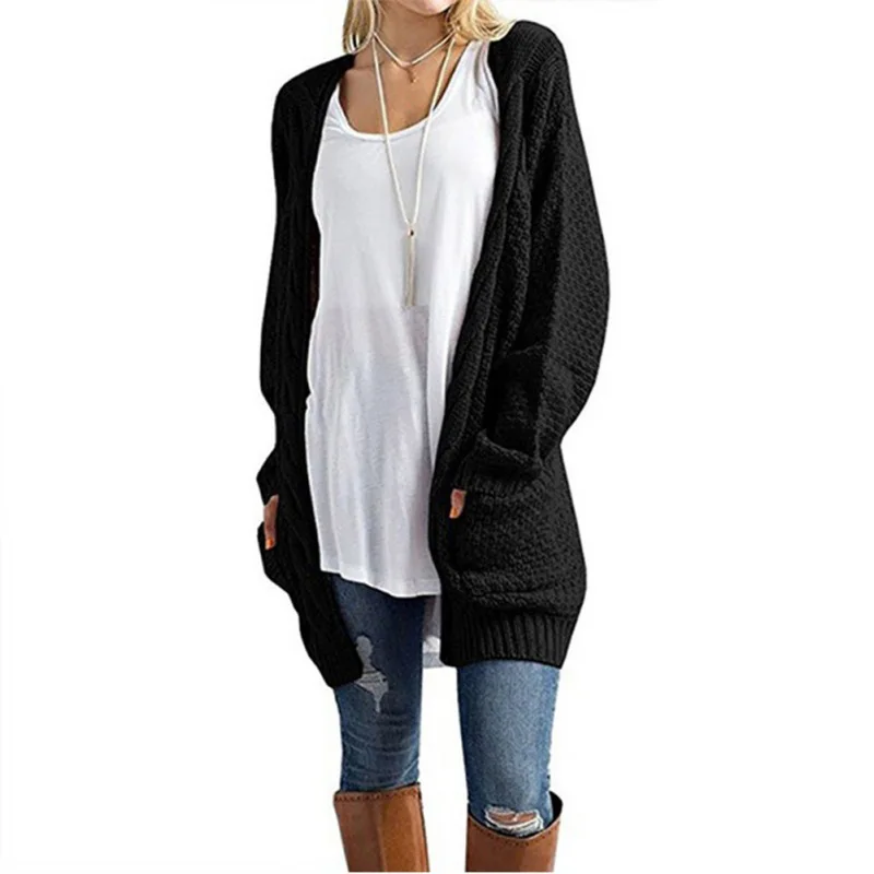 Women Sweater Cardigans Long Sleeve Pockets Solid Knitted Long Cardigan Autumn Winter Womens Sweaters 2018 Female
Women Sweater Cardigans Long Sleeve Pockets Solid Knitted Long Cardigan Autumn Winter Womens Sweaters 2018 Female
