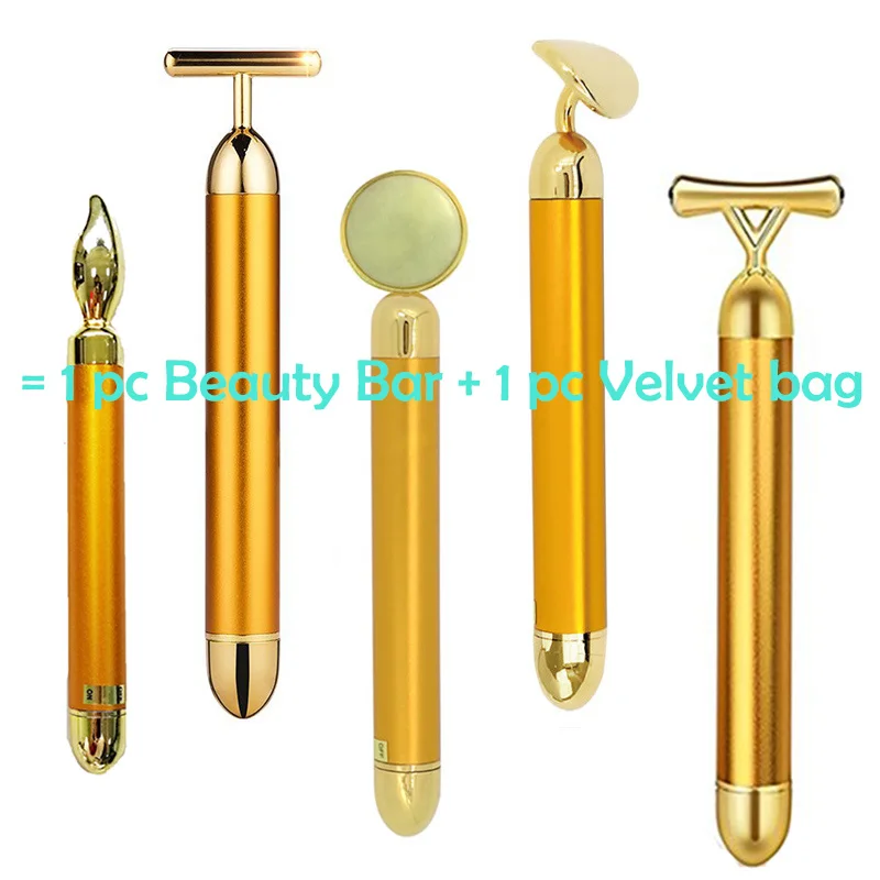 YOUKE Face Slimming Face Lift Skin Tightening 24k Gold Beauty Bar Vibration Facial Massage Roller for Women Face Skin Care Tools
YOUKE Face Slimming Face Lift Skin Tightening 24k Gold Beauty Bar Vibration Facial Massage Roller for Women Face Skin Care Tools