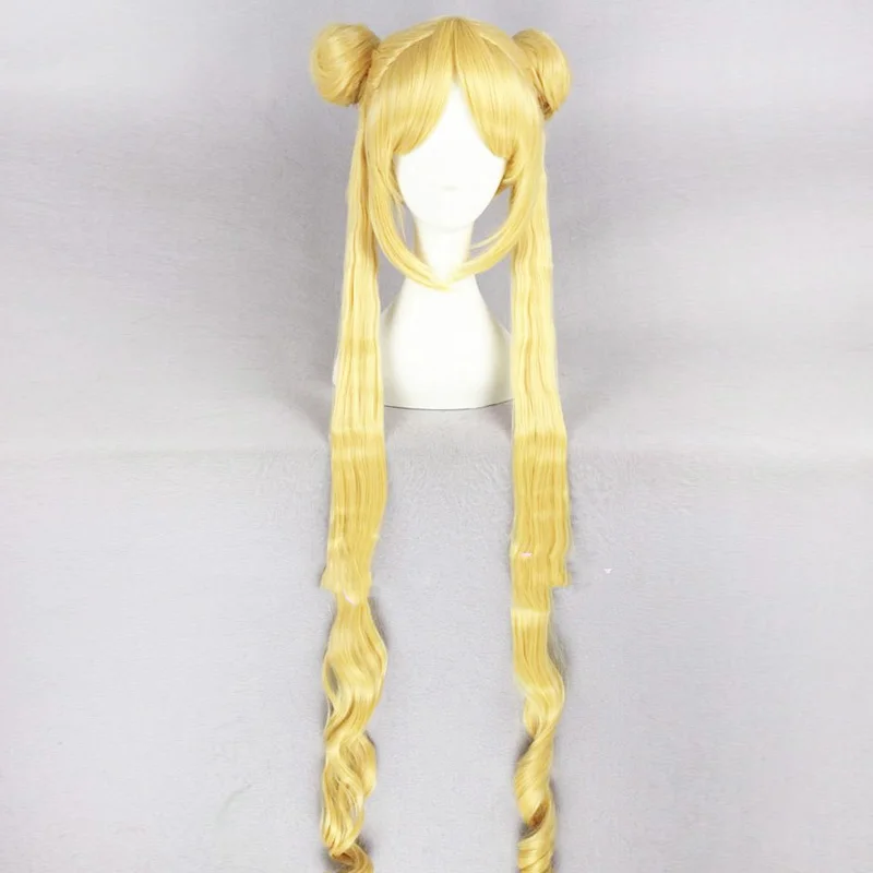 New Sailor Moon Tsukino Usagi Cosplay Wigs 90cm Long Blonde Wigs Heat Resistant Synthetic Hair Perucas Cosplay Wig + Wig Cap
New Sailor Moon Tsukino Usagi Cosplay Wigs 90cm Long Blonde Wigs Heat Resistant Synthetic Hair Perucas Cosplay Wig + Wig Cap