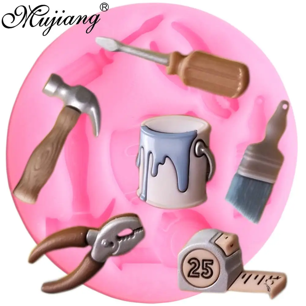 Hammer Brush Measuring Tape Silicone Molds Paint Bucket Screwdriver Cupcake Topper Fondant Candy Chocolate Mould Cake Decorating
Hammer Brush Measuring Tape Silicone Molds Paint Bucket Screwdriver Cupcake Topper Fondant Candy Chocolate Mould Cake Decorating