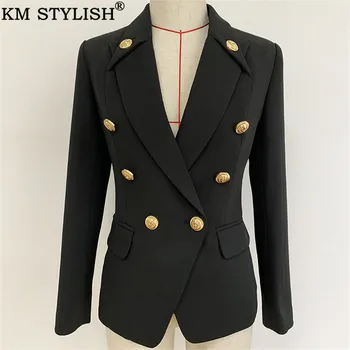 Fall/Winter New Women's Black Blazers OL Jacket Classic Metal Buckle Double Breasted Personnal Blazers
Fall/Winter New Women's Black Blazers OL Jacket Classic Metal Buckle Double Breasted Personnal Blazers