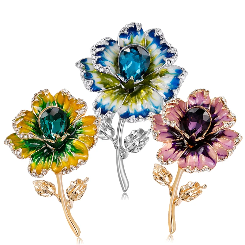Ajojewel High Quality Golden Big Green/Purple/Blue Crystal Flower Brooch For Women Enamel Engagement Wedding Decoration Jewelry
Ajojewel High Quality Golden Big Green/Purple/Blue Crystal Flower Brooch For Women Enamel Engagement Wedding Decoration Jewelry