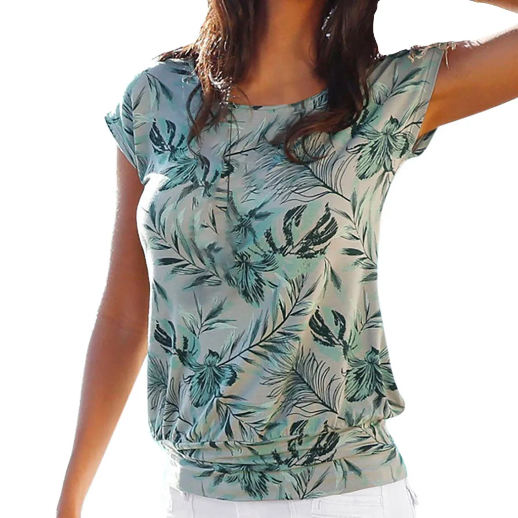 Feitong T Shirt Women O-Neck Leaf Print Short Sleeve Tunic T-Shirt Top Summer Casual Slim Women Tops T-Shirts Camiseta Mujer
Feitong T Shirt Women O-Neck Leaf Print Short Sleeve Tunic T-Shirt Top Summer Casual Slim Women Tops T-Shirts Camiseta Mujer